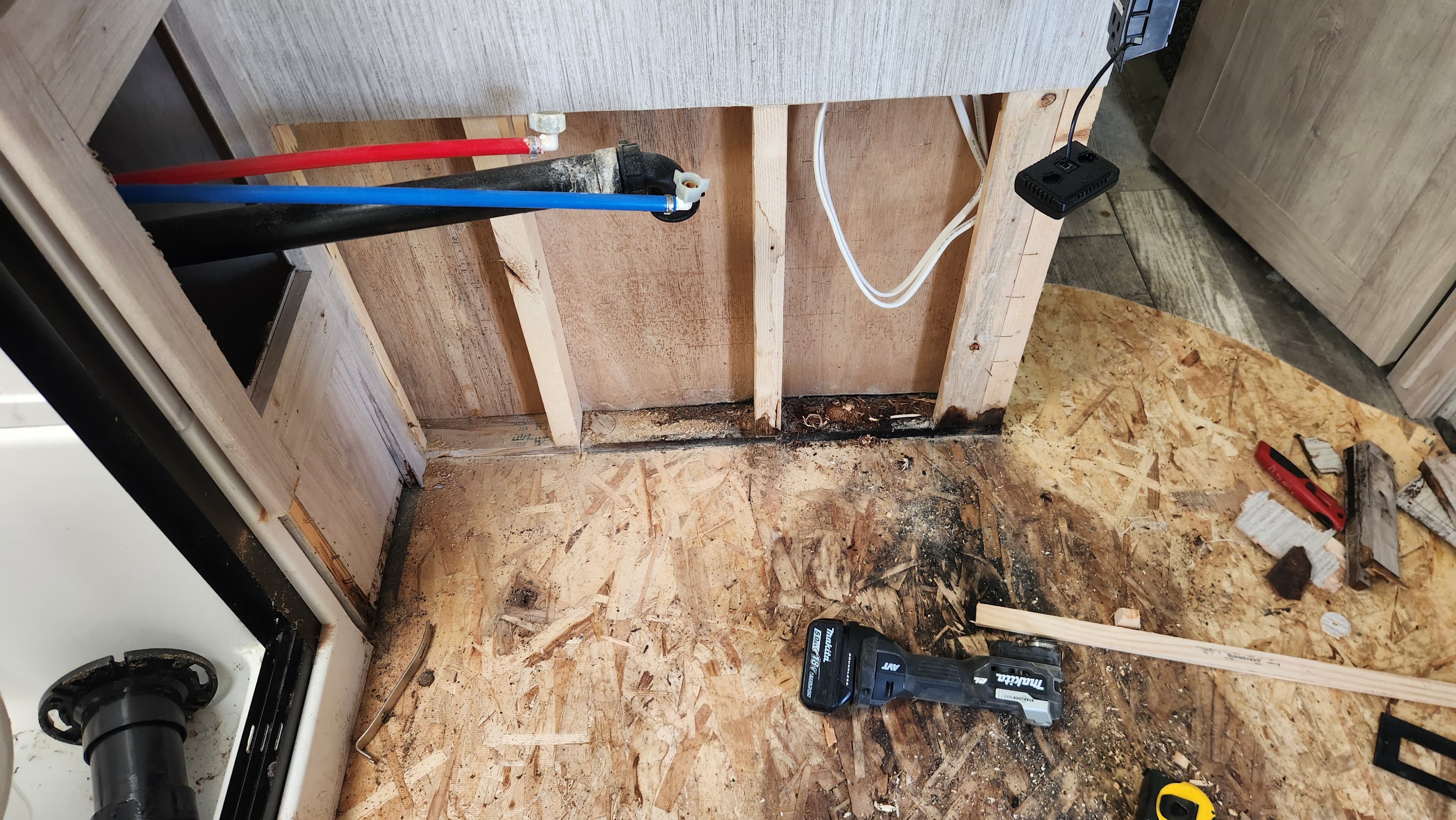 Severely neglected RV interior before deep cleaning and restoration — Elite Reliability RV Magnolia TX